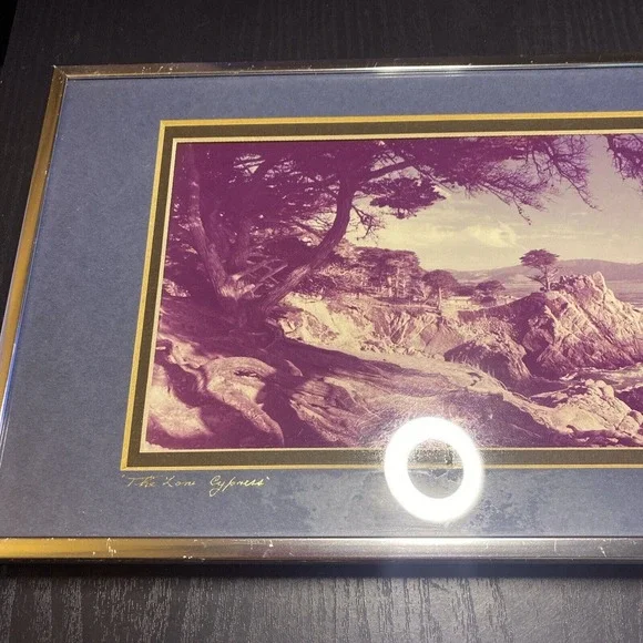 VTG RARE Gene Wright Carmel “The Lone Cypress” Photograph 1976 Signed 6x16 ORIG
